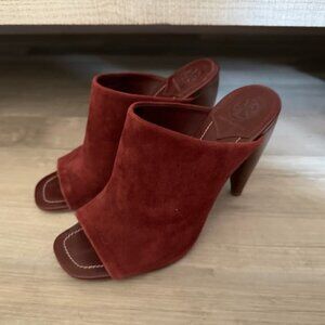 Women's Heel Slip On Leather Slide Mules Size 7